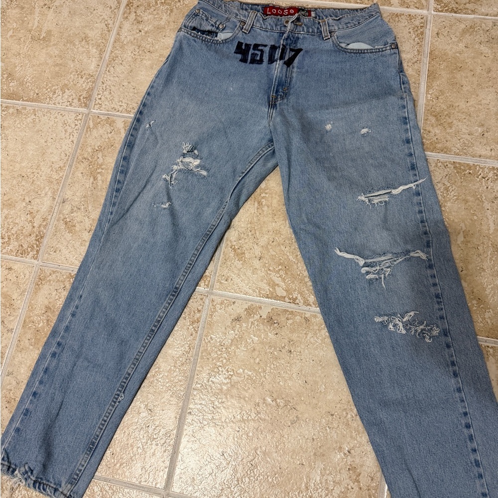 Vtg 90s Levis Silver Tabs Skater Light Wash Loose Fit Denim Pants Alternated M
